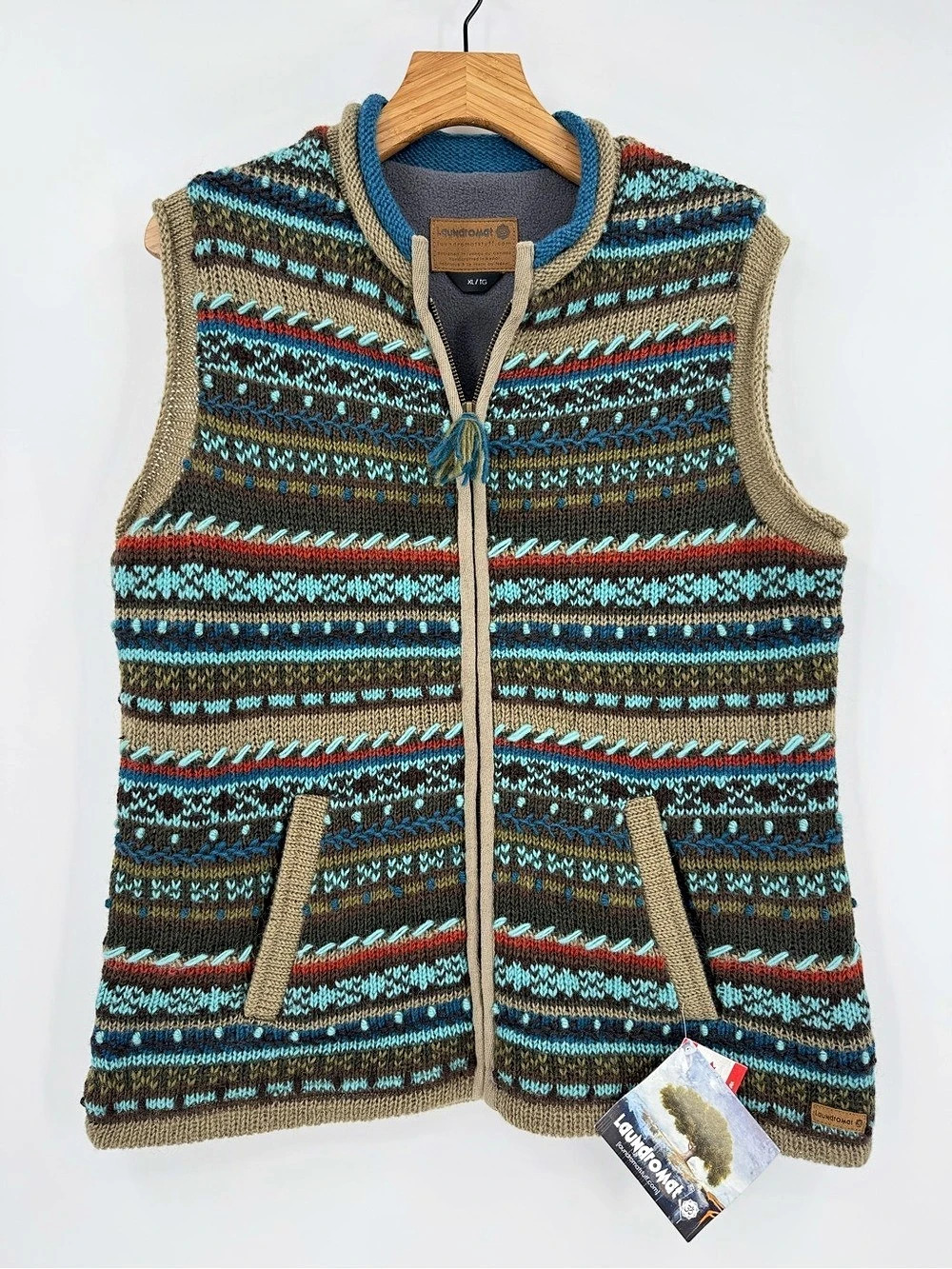 Laundromat Women's Lopika Wool Vest Fleece Lined Size XL